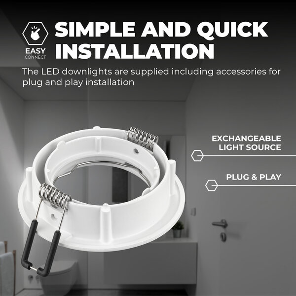 Ledvion Dimbare LED inbouwspot Wit - Amsterdam - 3W - 2700K - ø82mm