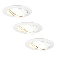 Dimbare LED inbouwspots Wit - Amsterdam - 3W - 2700K - ø82mm - 3 pack