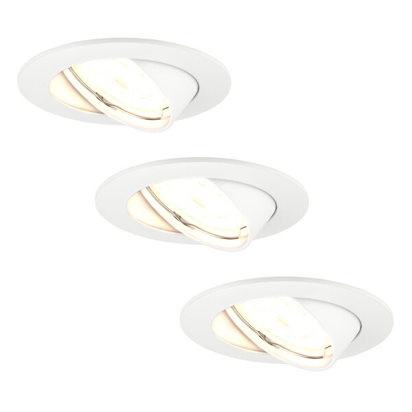 Ledvion Dimbare LED inbouwspots Wit - Amsterdam - 3W - 2700K - ø82mm - 3 pack