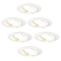Dimbare LED inbouwspots Wit - Amsterdam - 3W - 2700K - ø82mm - 6 pack