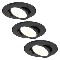 Ledvion Dimbare LED Inbouwspot Zwart - IP65 - 7W - CCT - 5 Jaar Garantie - Geschikt voor de Badkamer