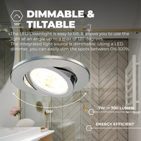 Ledvion Dimbare LED Inbouwspot RVS - IP65 - 7W - CCT - 5 Jaar Garantie - Geschikt voor de Badkamer