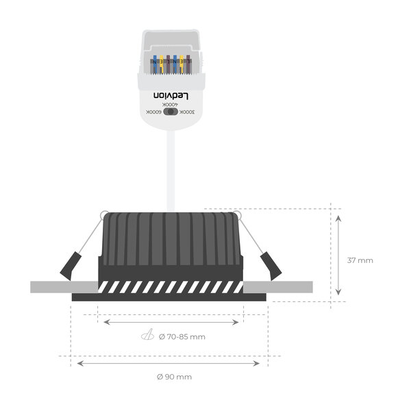 Ledvion Dimbare LED Inbouwspot RVS - IP65 - 7W - CCT - 5 Jaar Garantie - Geschikt voor de Badkamer