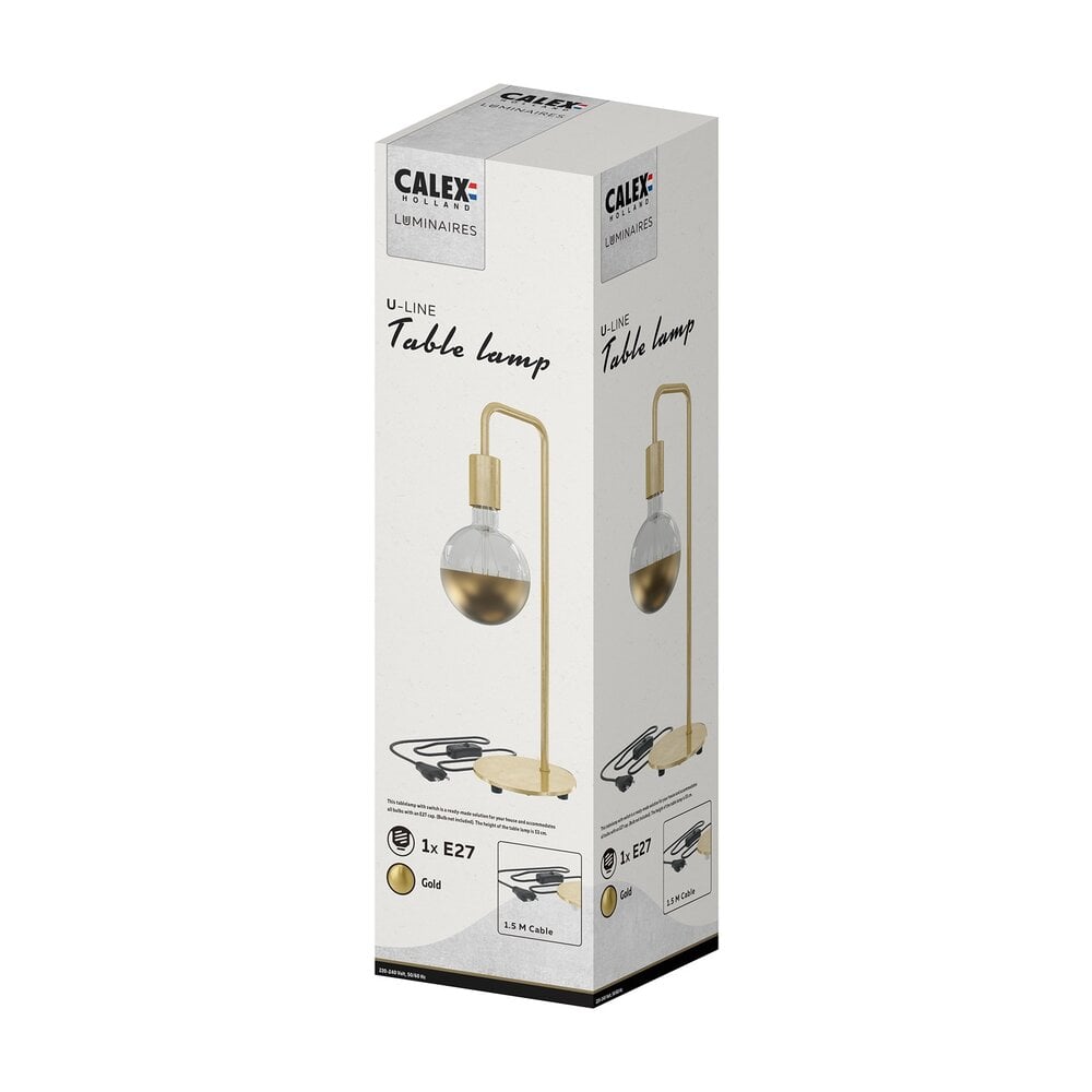 Calex Calex Industriële Tafellamp - Goud - E27 Fitting