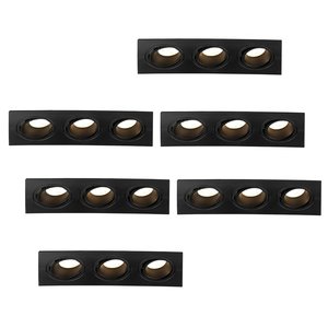 Lightexpert Dimbare LED inbouwspot Triple - 5W - 2700K - 215mm - 6 pack Dimbare LED inbouwspot Triple - 5W - 2700K - 215mm - 6 pack