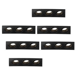 Lightexpert Dimbare LED inbouwspot Triple - 5W - 4000K - 215mm - 6 pack Dimbare LED inbouwspot Triple - 5W - 4000K - 215mm - 6 pack