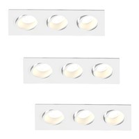 Lightexpert Dimbare LED inbouwspot Triple - Rechthoek - 5W - 2700K - Wit