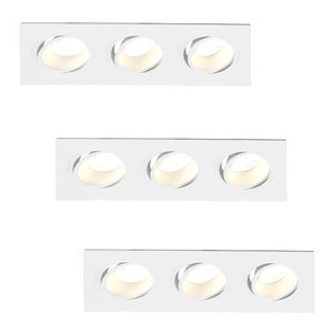 Lightexpert Dimbare LED inbouwspot Triple - 5W - 2700K - 215mm - 3 pack Dimbare LED inbouwspot Triple - 5W - 2700K - 215mm - 3 pack