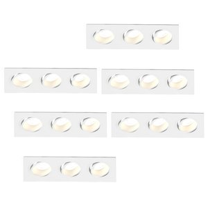 Lightexpert Dimbare LED inbouwspot Triple - 5W - 2700K - 215mm - 6 pack Dimbare LED inbouwspot Triple - 5W - 2700K - 215mm - 6 pack