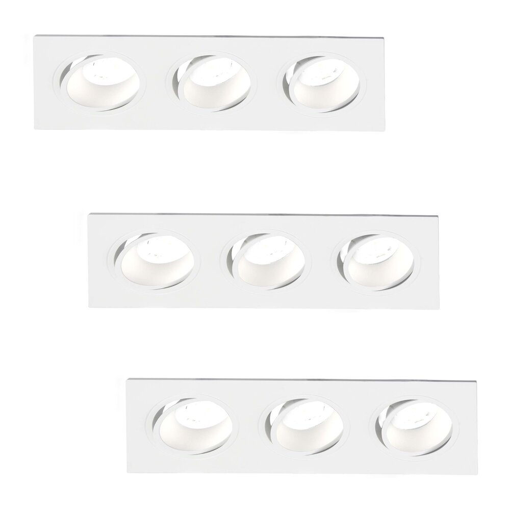 Lightexpert Dimbare LED inbouwspot Triple - Rechthoek - 5W - 4000K - Wit