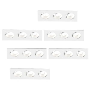 Lightexpert Dimbare LED inbouwspot Triple - 5W - 4000K - 215mm - 6 pack Dimbare LED inbouwspot Triple - 5W - 4000K - 215mm - 6 pack