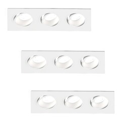 Dimbare LED inbouwspot Triple - 5W - 6500K - 215mm - 3 pack