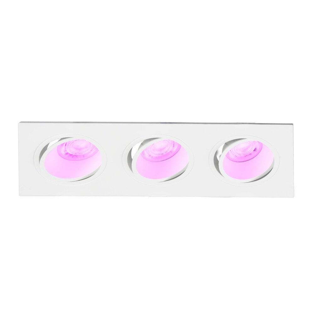 Lightexpert Smart LED inbouwspot Triple - Rechthoek - RGBWW - Wit