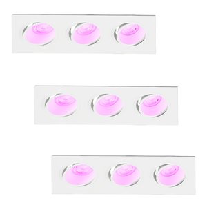 Lightexpert Smart LED inbouwspot Triple - Dimbaar - RGBWW - 215mm - 3 pack Smart LED inbouwspot Triple - Dimbaar - RGBWW - 215mm - 3 pack