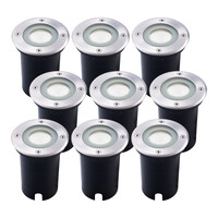 Ledvion 9x LED Grondspot - IP67 - 3W - 6500K - 1 Meter Kabel