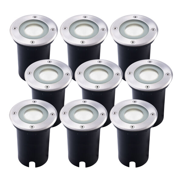 Ledvion 9x LED Grondspot - IP67 - 3W - 6500K - 1 Meter Kabel