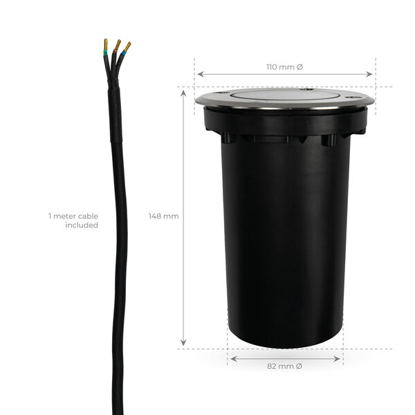Ledvion LED Grondspot - IP67 - 3W - 2700K - 1 Meter Kabel