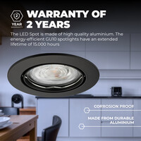 Ledvion Dimbare LED inbouwspot Zwart - Amsterdam - 3W - 6500K - ø82mm - 3 pack
