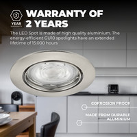 Ledvion Dimbare LED inbouwspot RVS - Amsterdam - 3W - 4000K - ø82mm - 6 pack