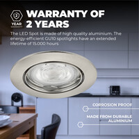 Ledvion Dimbare LED inbouwspot RVS - Amsterdam - 3W - 6500K - ø82mm