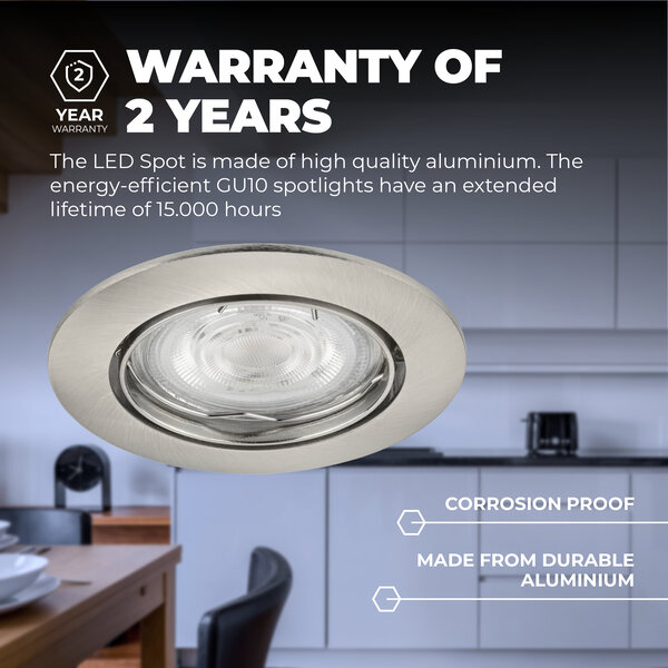 Ledvion Dimbare LED inbouwspot RVS - Amsterdam - 3W - 6500K - ø82mm