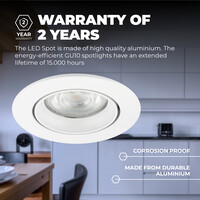 Ledvion Dimbare LED inbouwspot Wit - Rio - 3W - 6500K - ø85mm