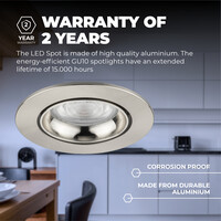 Ledvion Dimbare LED inbouwspot RVS - Rio - 3W - 6500K - ø85mm - 3 pack