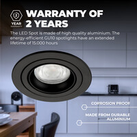 Ledvion Dimbare LED inbouwspot Zwart - Tokyo - 3W - 6500K - ø92mm - 3 pack