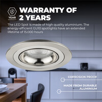Ledvion Dimbare LED inbouwspot RVS - Tokyo - 3W - 6500K - ø92mm