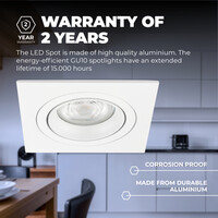 Ledvion Dimbare LED inbouwspot Wit - Sevilla - 3W - 6500K - 92mm - Vierkant - 3 pack