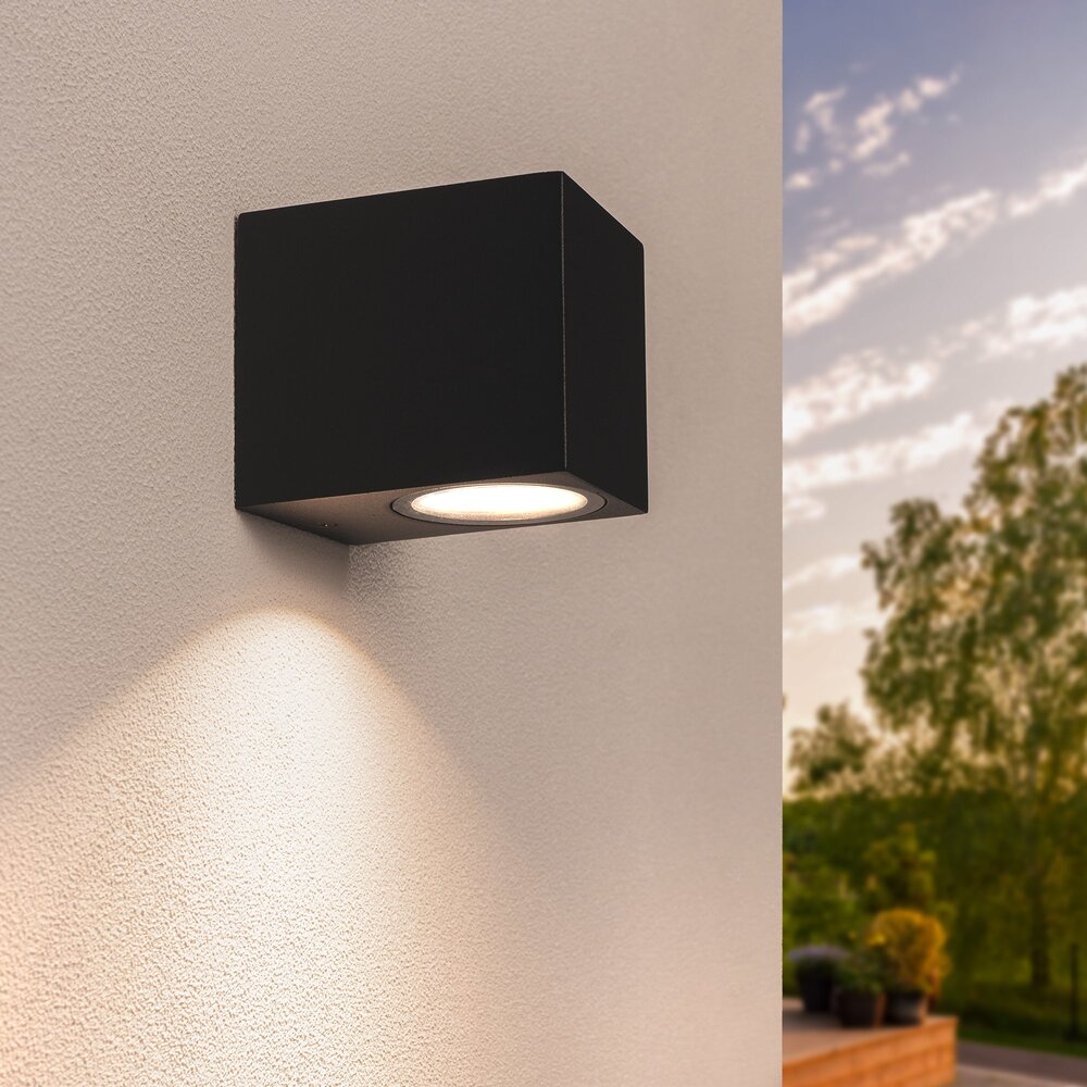 Ledvion LED Wandlamp - Dimbaar - IP54 - GU10 Fitting - Zwart - Geschikt voor Binnen & Buiten