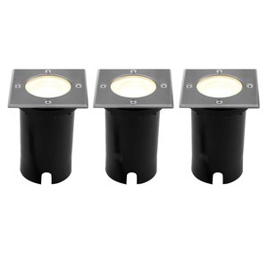 Ledvion 3x LED Grondspot Vierkant - IP67 - 5W - 2700K - 1 Meter Kabel 3x LED Grondspot Vierkant - IP67 - 5W - 2700K - 1 Meter Kabel