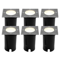 Ledvion 6x LED Grondspot Vierkant - IP67 - 3W - 2700K - 1 Meter Kabel