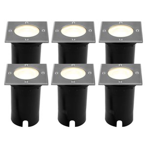 Ledvion 6x LED Grondspot Vierkant - IP67 - 5W - 2700K - 1 Meter Kabel 6x LED Grondspot Vierkant - IP67 - 5W - 2700K - 1 Meter Kabel