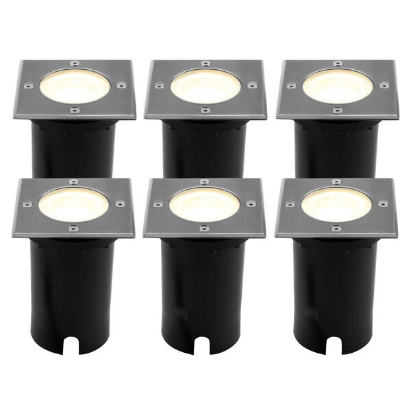 Ledvion 6x LED Grondspot Vierkant - IP67 - 3W - 2700K - 1 Meter Kabel