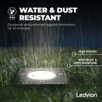 Ledvion LED Grondspot Vierkant - IP67 - 3W - 4000K - 1 Meter Kabel