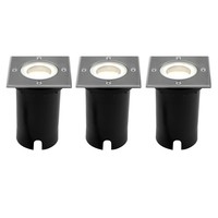 Ledvion 3x LED Grondspot Vierkant - IP67 - 3W - 4000K - 1 Meter Kabel
