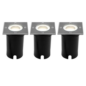 Ledvion 3x LED Grondspot Vierkant - IP67 - 5W - 4000K - 1 Meter Kabel 3x LED Grondspot Vierkant - IP67 - 5W - 4000K - 1 Meter Kabel