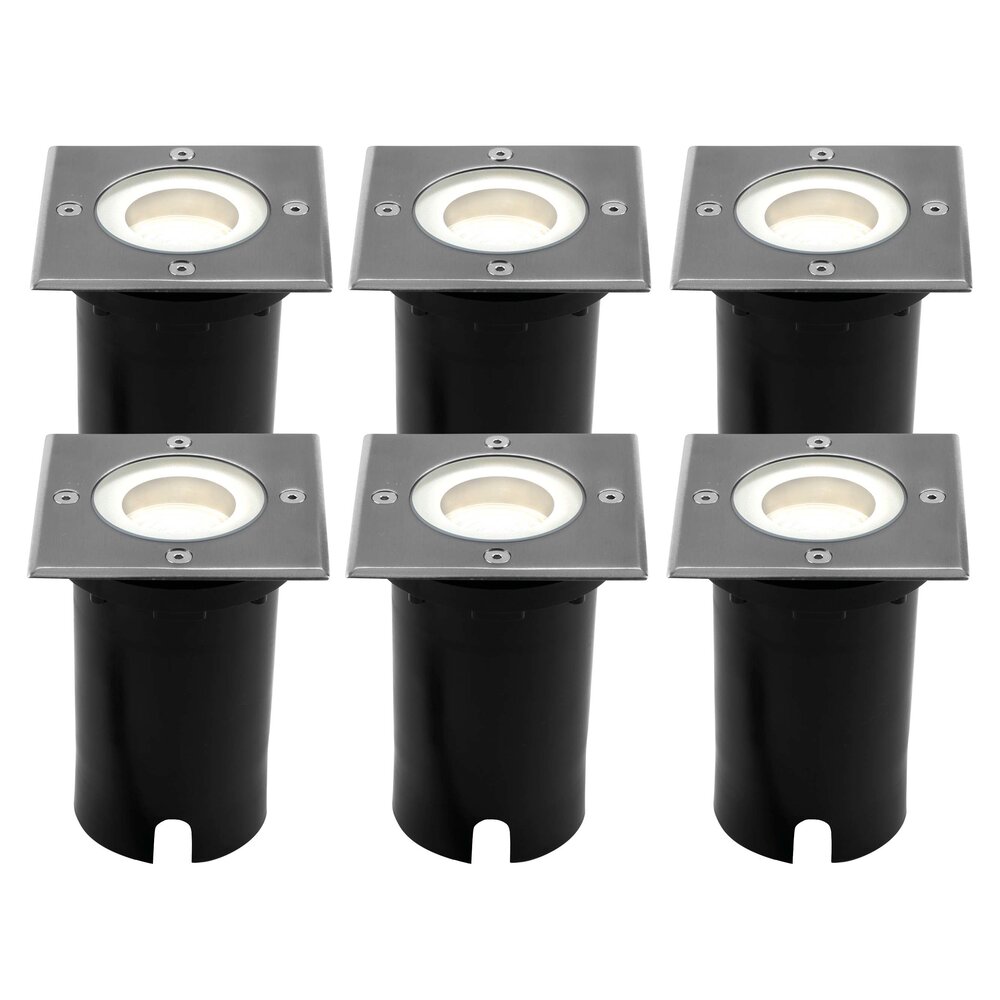 Ledvion 6x LED Grondspot Vierkant - IP67 - 3W - 4000K - 1 Meter Kabel