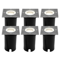 Ledvion 6x LED Grondspot Vierkant - IP67 - 3W - 4000K - 1 Meter Kabel