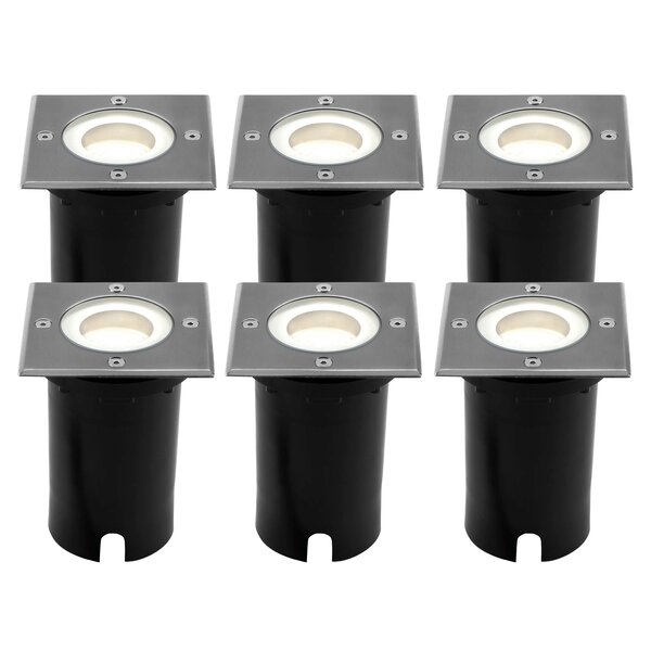 Ledvion 6x LED Grondspot Vierkant - IP67 - 3W - 4000K - 1 Meter Kabel