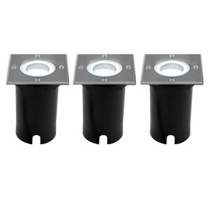 Ledvion 3x LED Grondspot Vierkant - IP67 - 5W - 6500K - 1 Meter Kabel 3x LED Grondspot Vierkant - IP67 - 5W - 6500K - 1 Meter Kabel