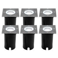 Ledvion 6x LED Grondspot Vierkant - IP67 - 3W - 6500K - 1 Meter Kabel
