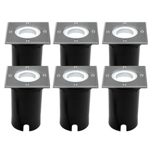 Ledvion 6x LED Grondspot Vierkant - IP67 - 5W - 6500K - 1 Meter Kabel 6x LED Grondspot Vierkant - IP67 - 5W - 6500K - 1 Meter Kabel