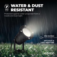 Ledvion LED Prikspot - IP65 - 3W - 4000K - 1 Meter Kabel - Aluminium