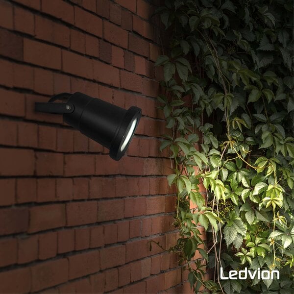 Ledvion 9x LED Prikspot - IP65 - 5W - 4000K - 1 Meter Kabel - Aluminium