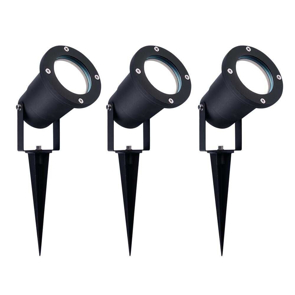 Ledvion 3x LED Prikspot - IP65 - 3W - 6500K - 1 Meter Kabel - Aluminium