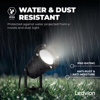 Ledvion 3x LED Prikspot - IP65 - 3W - 6500K - 1 Meter Kabel - Aluminium