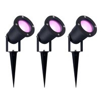 3x Smart LED Prikspot - IP65 - 4,9W - RGB+CCT - 1 Meter Kabel - Aluminium 