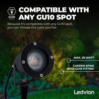 3x Smart LED Prikspot - IP65 - 5W - RGBWW - 1 Meter Kabel - Aluminium Ledvion 3x Smart LED Prikspot - IP65 - 5W - RGBWW - 1 Meter Kabel - Aluminium